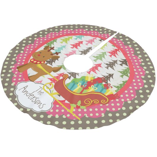 Runderen en Slaapse kerstvakantieboom Kerstboom Rok (Gekanteld)