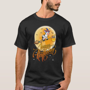 Runderen rijden heks jachtgeweer maan vintage rund t-shirt