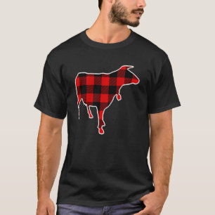 Runderen Rood Buffalo Plaid Koe Stier Bijpassende T-shirt