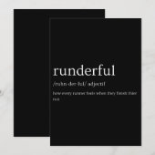 Runderful Running Definition Funny Runner Gift Feestdagenkaart (Voorkant / Achterkant)