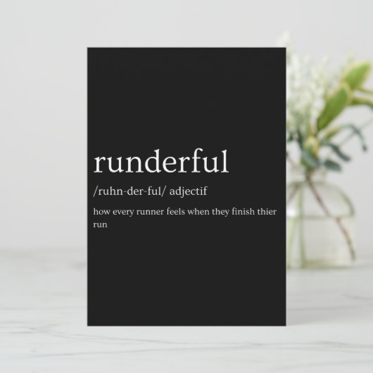 Runderful Running Definition Funny Runner Gift Feestdagenkaart (Staand voorkant)