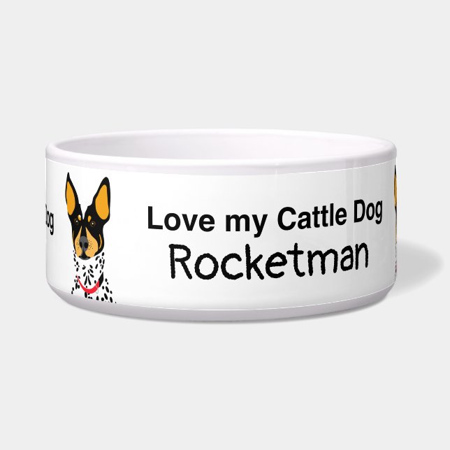 Runderhond Heeler Voerbakje (Voorkant)