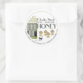 Runderhoningbijen met bijen en kat ronde sticker (Tas)