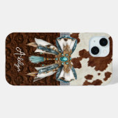 Runderhuid Bruin Leren Gejewelde Boog Case-Mate iPhone Case (Achterkant (horizontaal))