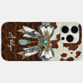 Runderhuid Bruin Leren Gejewelde Strik Case-Mate iPhone Case (Achterkant (horizontaal))