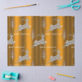 Runderrendiervis met gouden kerst tissuepapier