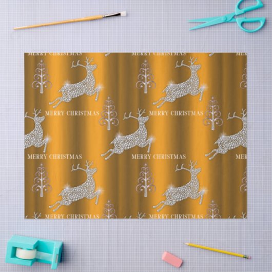 Runderrendiervis met gouden kerst tissuepapier (Craft)