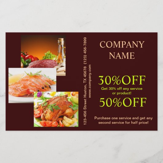 Rundhamburger sandwich kip private chef catering flyer (Voorkant)