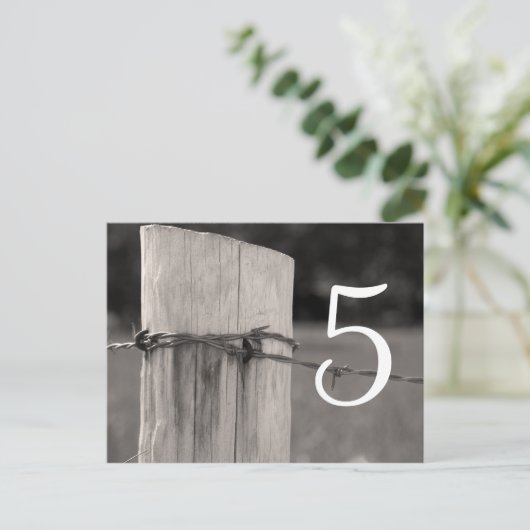 Rundheining Post Boerderij Weddenschap Tafelnummer (Staand voorkant)