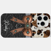 Rundleren zwart leer juwelen boog Case-Mate iPhone case (Achterkant (horizontaal))