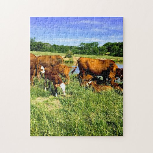 Rundvee bij de hond legpuzzel (Verticaal)