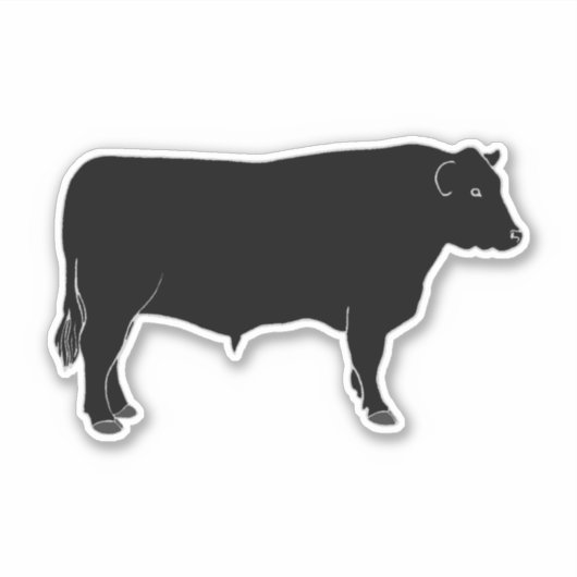 Rundvee - Black Angus Bull Sticker (Voorkant)