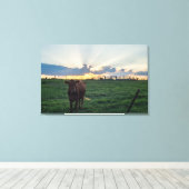 Rundvee Boerderij Sunset Canvas Afdruk (Insitu (Houten vloer))