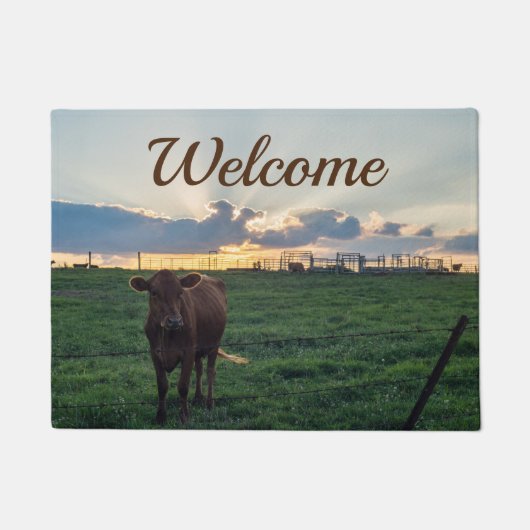 Rundvee Boerderij Zonsondergang Welkom Deurmat (Voorkant)