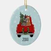 Rundvee Dogs rode vrachtwagen ornament (Rechts)