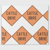 Rundvee Drive Road Sign Cadeaupapier (Vlak)