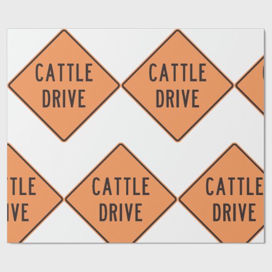 Rundvee Drive Road Sign Cadeaupapier (Vlak)