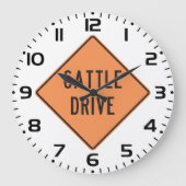 Rundvee Drive Road Sign Grote Klok (Voorkant)