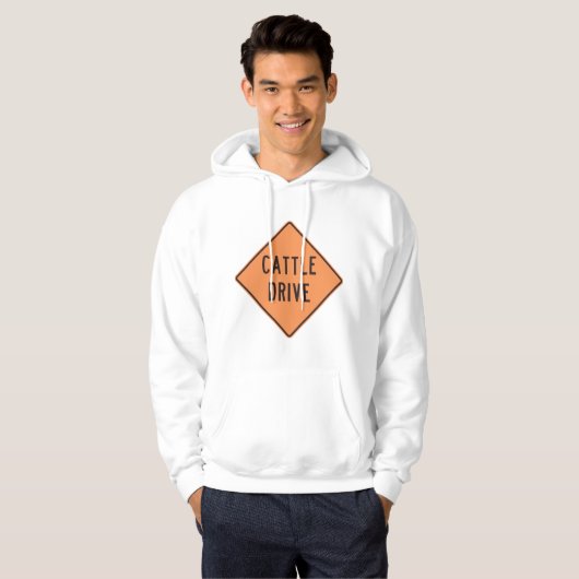 Rundvee Drive Road Sign Hoodie (Voorkant volledig)