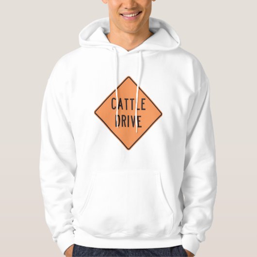 Rundvee Drive Road Sign Hoodie (Voorkant)