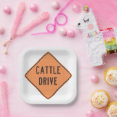 Rundvee Drive Road Sign Papieren Bordje (Feest)