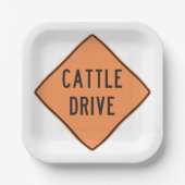Rundvee Drive Road Sign Papieren Bordje (Voorkant)