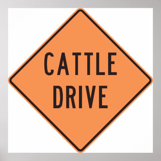 Rundvee Drive Road Sign Poster (Voorkant)