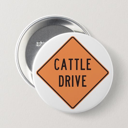 Rundvee Drive Road Sign Ronde Button 7,6 Cm (Voorkant /achterkant)