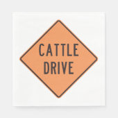 Rundvee Drive Road Sign Servet (Voorkant)