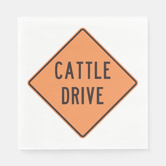 Rundvee Drive Road Sign Servet (Voorkant)