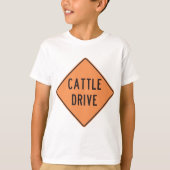 Rundvee Drive Road Sign T-shirt (Voorkant)
