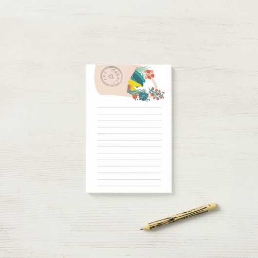 Rundvee en gietijzer Tas, gemorst Post-it® Notes (Op bureau)