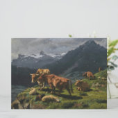 Rundvee en schapen in een Alpenlandschap Kaart (Staand voorkant)