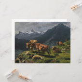 Rundvee en schapen in een Alpenlandschap Kaart (Voorkant / Achterkant in situ)