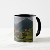 Rundvee en schapen in een Alpenlandschap Mok (Voorkant rechts)