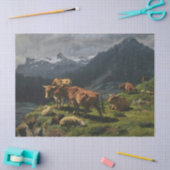 Rundvee en schapen in een Alpenlandschap Tissuepapier (Craft)