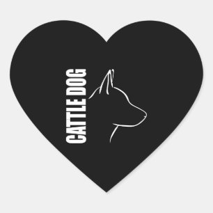 Rundvee Hond Profiel hond moeder Hart Sticker