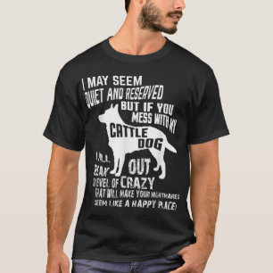 Rundvee Hond Shirt Gek Grappig Blauw Heeler tshirt