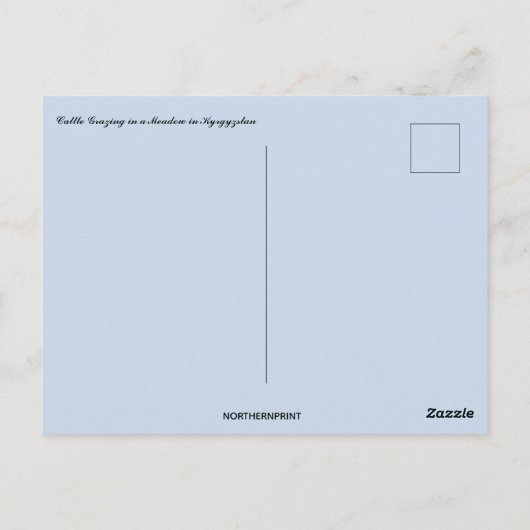 Rundvee in een weide in Kirgizië Briefkaart (Achterkant)