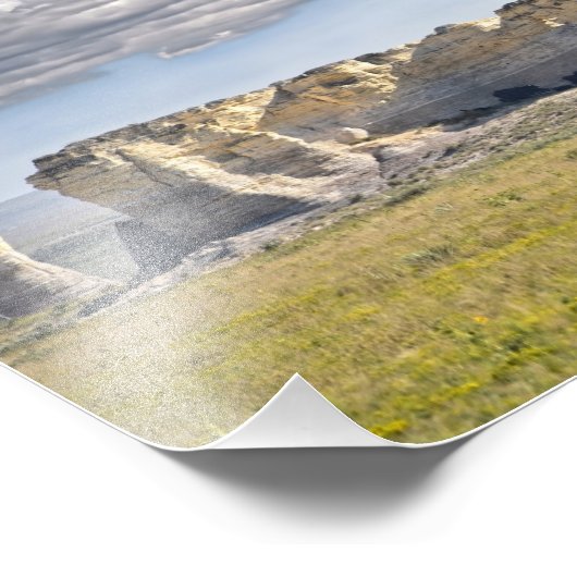 Rundvee in Monument Rocks, Kansas Foto Afdruk (Hoek)