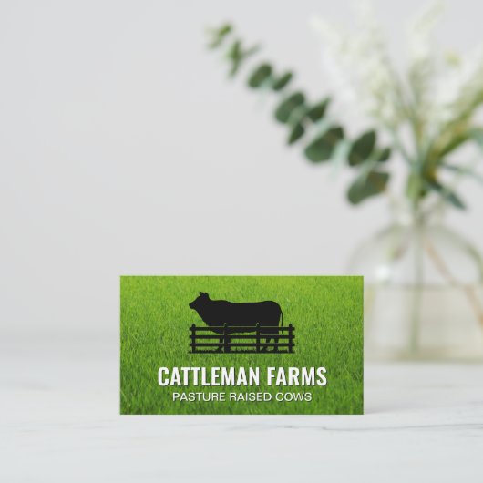 Rundvee Logo | Gras Visitekaartje (Staand voorkant)