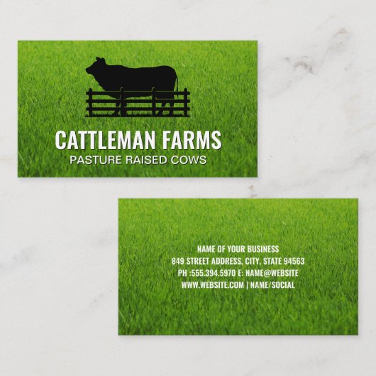 Rundvee Logo | Gras Visitekaartje (Voorkant / Achterkant)