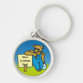 Rundvee met bord sleutelhanger (Voorkant)