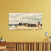 Rundvee naast het Zee (door Eugène Burnand) Canvas Afdruk (Insitu (Woonkamer))