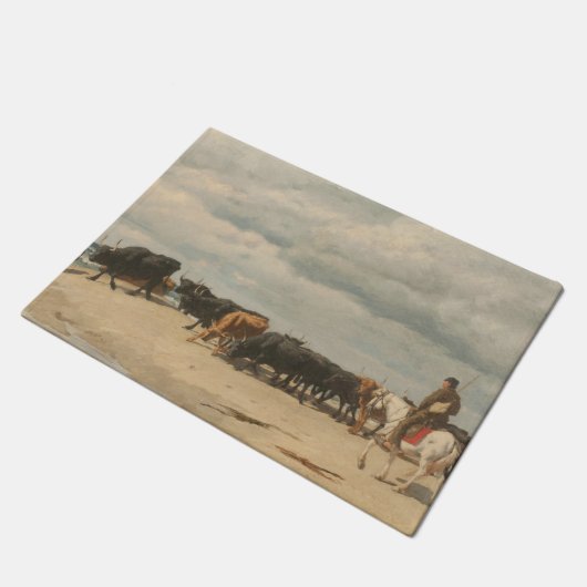 Rundvee naast het Zee (door Eugène Burnand) Deurmat (Schuin)