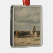 Rundvee naast het Zee (door Eugène Burnand) Metalen Ornament (Rechts)