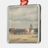 Rundvee naast het Zee (door Eugène Burnand) Metalen Ornament (Links)