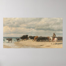 Rundvee naast het Zee (door Eugène Burnand)