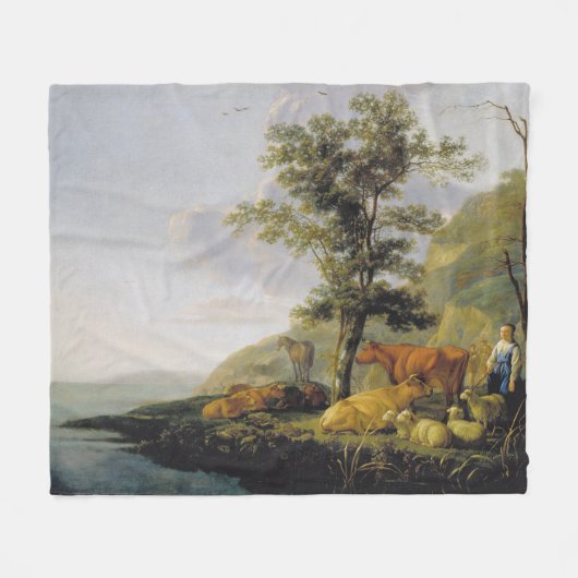 Rundvee nabij de Aelbert Cuyp Fleece Deken (Voorkant (Horizontaal))