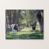 Rundvee onder de bomen legpuzzel (Horizontaal)